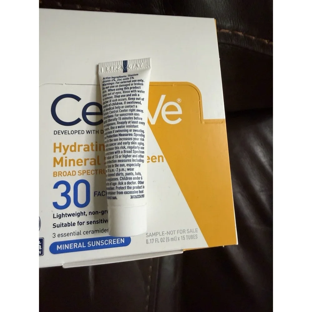 CeraVe Hydrating Mineral Sunscreen 15 Count Lot Of 7 Boxes 2.55 Fl Oz EXP 2026